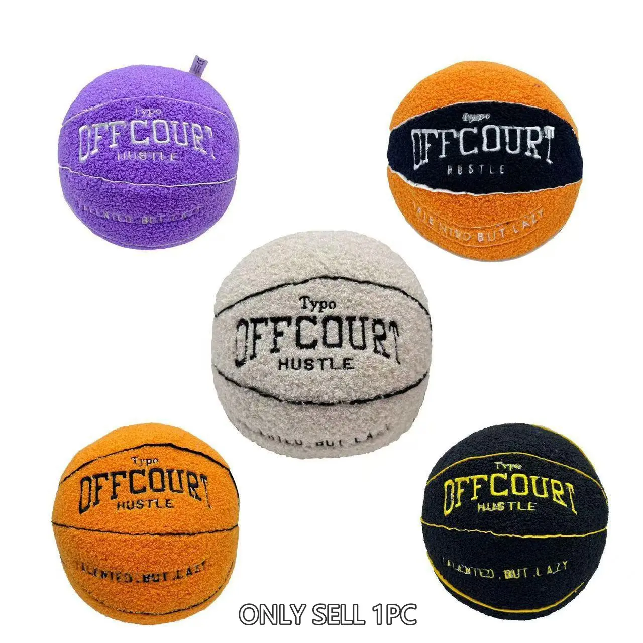 Offcourt Basketball Pillow Plush Toy Doll Figure, Unisex Soft Huggable Stuffed Collectible Cushion for Kids & Adults, Perfect Gift for Sports Lovers
