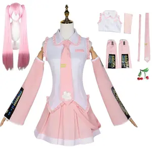 Pink Cosplay Costume Performance Suit Cos Suit Mi ku Regular C Suit Wig Cosplay Girls Spring Sakura Cherry Mi ku