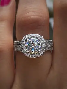 1 PC Fashion Cubic Zirconia Engagement Ring For Women For Valentine's Day Gift Wedding Anniversary Party Jewelry