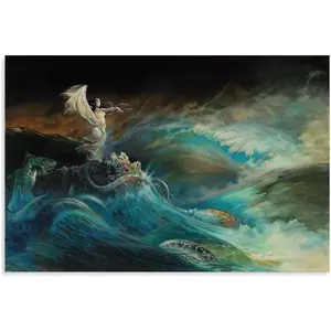Frank Frazetta - Sea Witch Fantasy Wall Art PosterWall Poster Art Canvas Printing Gift Office Bedroom Aesthetic Poster 36x24inch(90x60cm) Unframe-style Decor Decoration Colorful Ornaments Artistic Photo