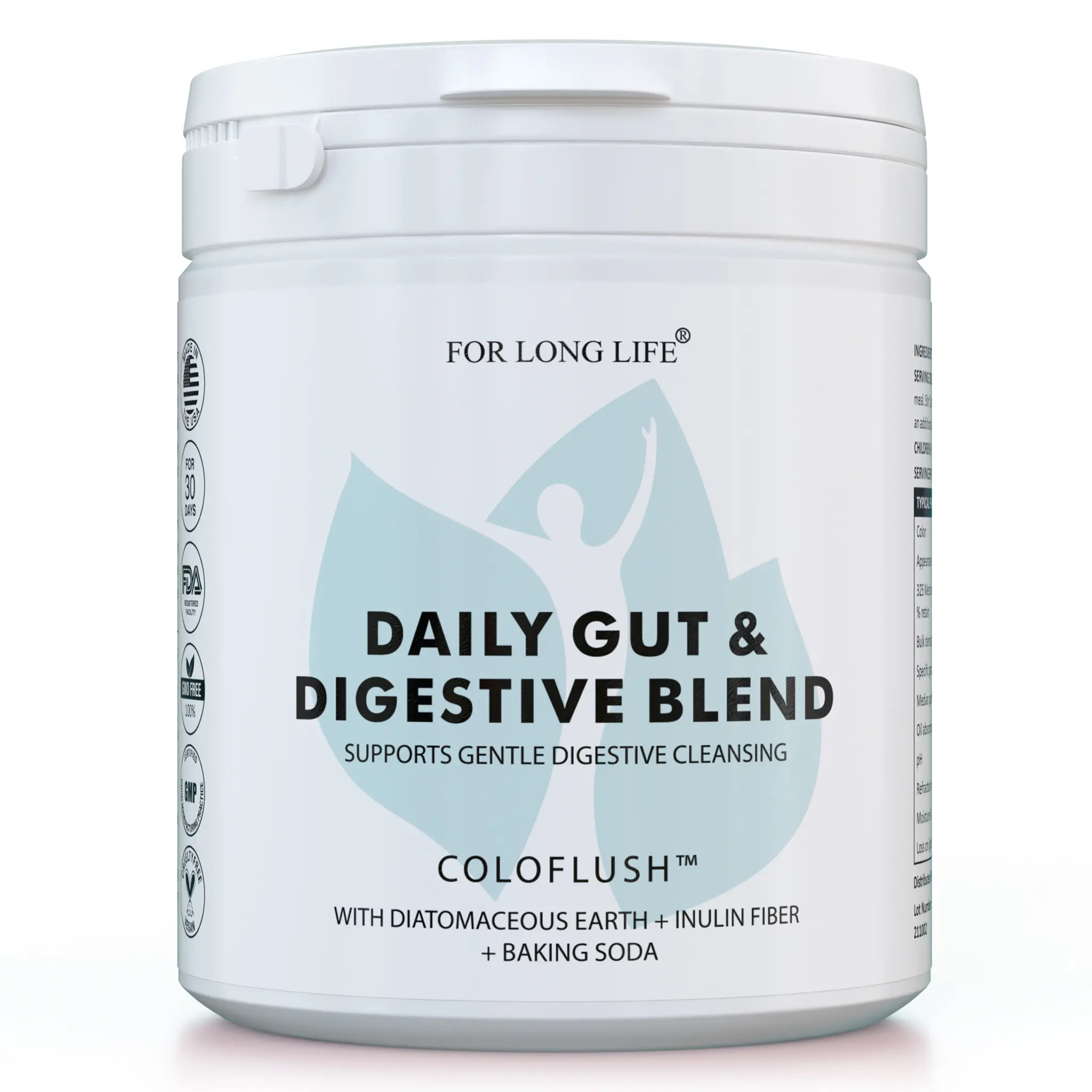 COLOFLUSH Daily Gut & Digestive Blend Supplement, 96% Organic Silica Prebiotic Fiber, 500ML Natural Healthcare Formula for Optimum Health