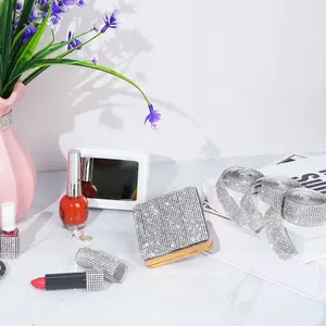 3 Rolls of Rhinestone Tape, Self-Adhesive, 3 Sizes, Diamond Ribbon, Glitter Ribbon, Silver, Rhinestone Ribbon, Crystal Rhinestone Ribbon, Glitter Stones, DIY Decoration, Bling Stickers, Crystal Ribbon