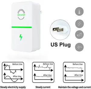 2-Pack Household Plug-In Energy Saving Socket - 2026 Updated Design, US Standard Surge Protector Flat Plug, 90-250V for Home & Office, Flame-Retardant for Refrigerator, AC