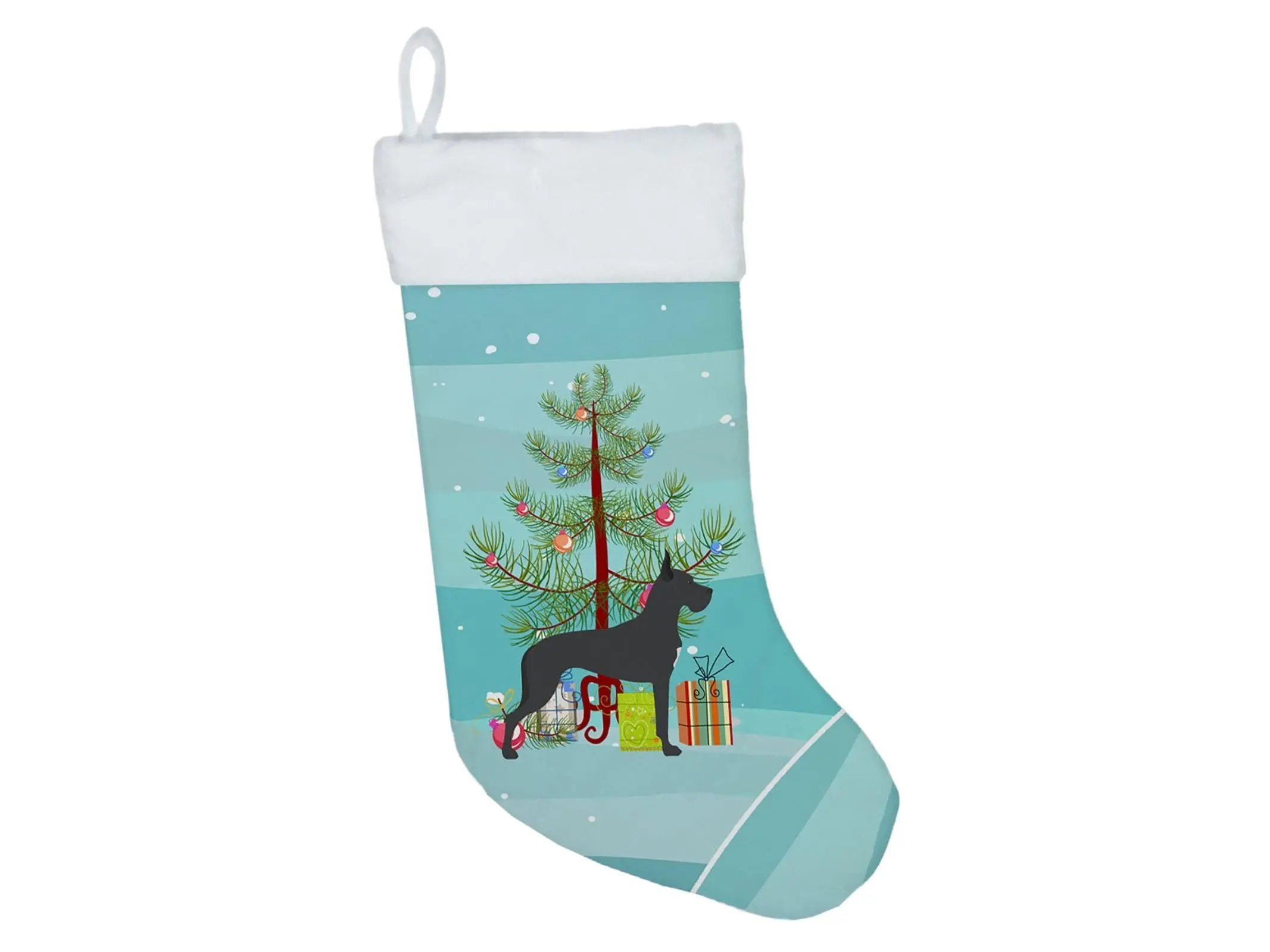 Artistic Great Dane Christmas Stocking - 11 in Wide, 0.25 lbs, Machine Washable, Festive Home Decoration with Hanging Tab, Christmas Finds, Decorative, All Ages, Single, Room Accessories
