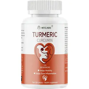 Turmeric for Dogs Anti Inflammatory Pain Relief -Dog Pain Relief-120 Chewable Tablets Hip & Joint Support with Curcumin and BioPerine, Antioxidant, Cardiovascular Health,Mobility Support