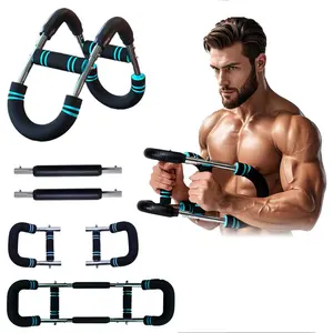 Adjustable Power Twister Bar for Arm Trainer, Chest and Arm Strength Training Equipment for Men, Portable Upper Body Workout Machine for Home Gym Fitness, Shoulder Muscle Training, Portable Spring Resistance