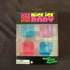 4 PACK TEENIE MINI -Schylling NeeDoh NICE ICE BABY Sensory Stress Relief Squishy Fidget SQUEEZE CUBES