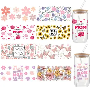 1000 Sheets UV DTF Cup Wraps for 16 oz Glass Water Bottle, Uvdtf Transfer Stickers for Girls DIY Craft Decorations, Creative Gifts for Girlfriend