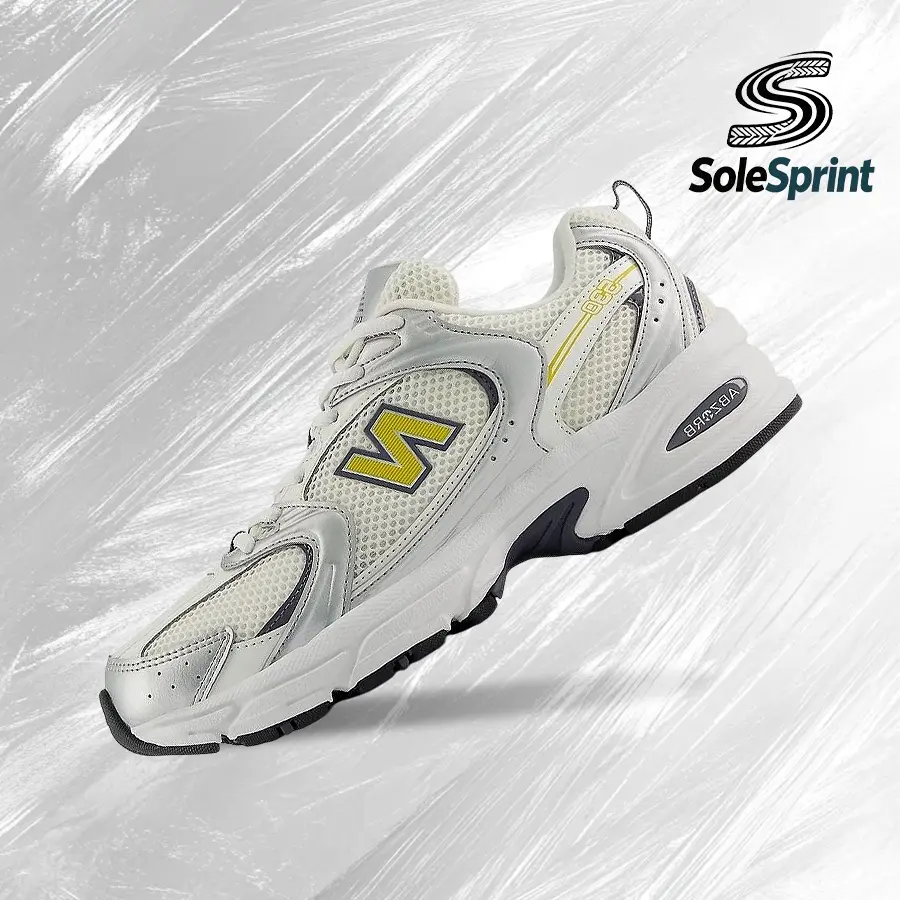 New Balance 530Silver Yellow Metalic– – Men's/Women‘s Lifestyle Sneakers – shoes for unisex  - Running Shoes, Lightweight Shock-Absorbing Comfort, Breathable Everyday Fit, Gym Training to Street Casual Wear - back to school - U530153