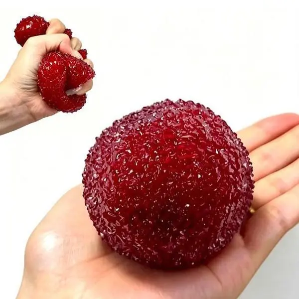 Crunchy Squishy Stress Ball - Handmade Fidget Waxberry Squeeze Toy, Oddly Satisfying Portable Playful Stress Relief Toy for Anxiety, Holiday Gift (Kids)