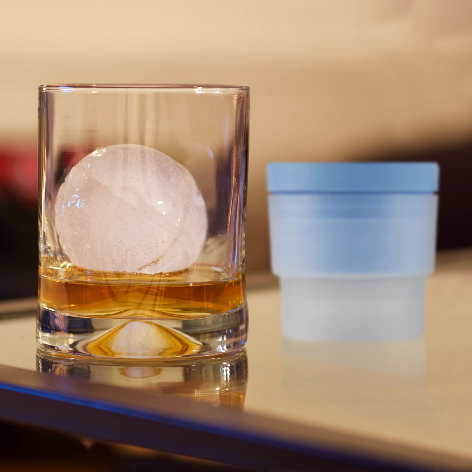 6 Pack Ice Ball Maker, Round Ball ice Cube Mold for Whiskey, Cocktails Juice Beverages, Bourbon, Old Fashioned Clear Ice Cube Mold, Silicone Freezer Press