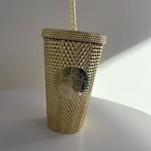 Starbucks New Gold Bling USA Studded Grande 16oz Tumbler