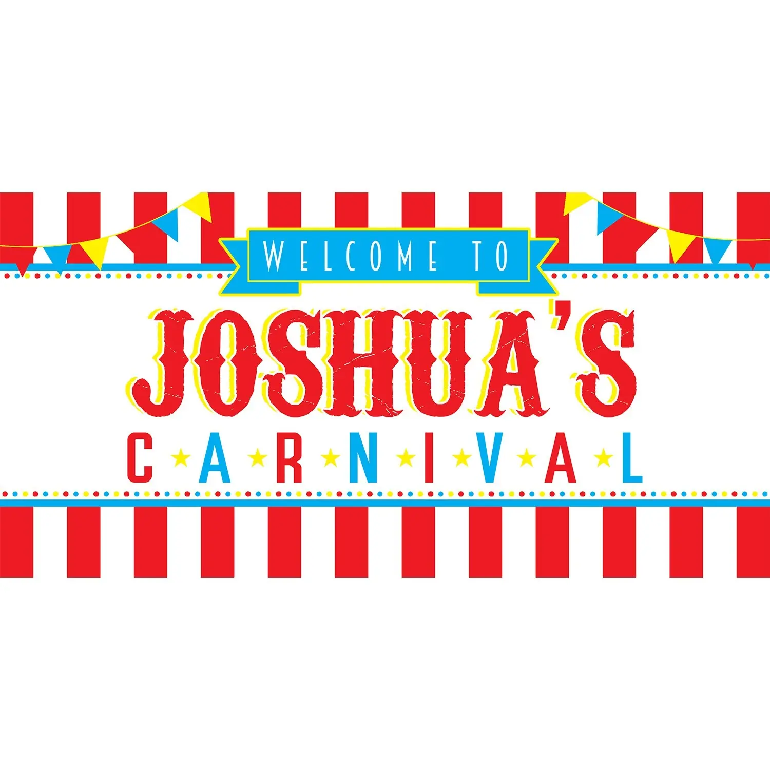 Carnival Personalized Birthday Print Banner - 48x24in Glossy Coated Paper, Customizable with Name & Message, Easy to Hang, Premium Quality Party Decoration