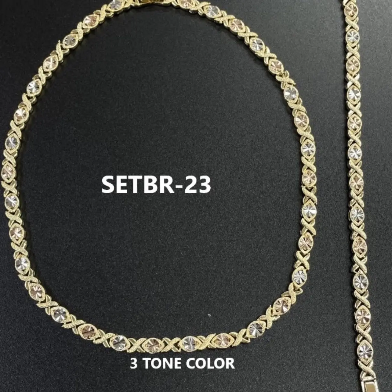 Princess Cut XO Set - 3 Tone