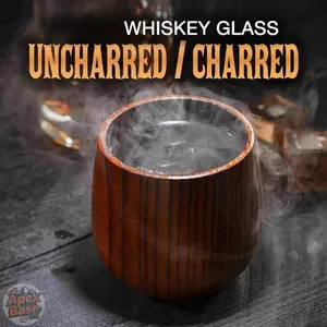 [Buy 1 get 1 free] Wooden whiskey and bourbon glasses, burnt or uncut vintage drinks, men's unique bourbon gifts, premium drinks for whiskey enthusiasts, elegant wooden utensils for home bars, perfect gifts for special occasions, Stylish Drinkware
