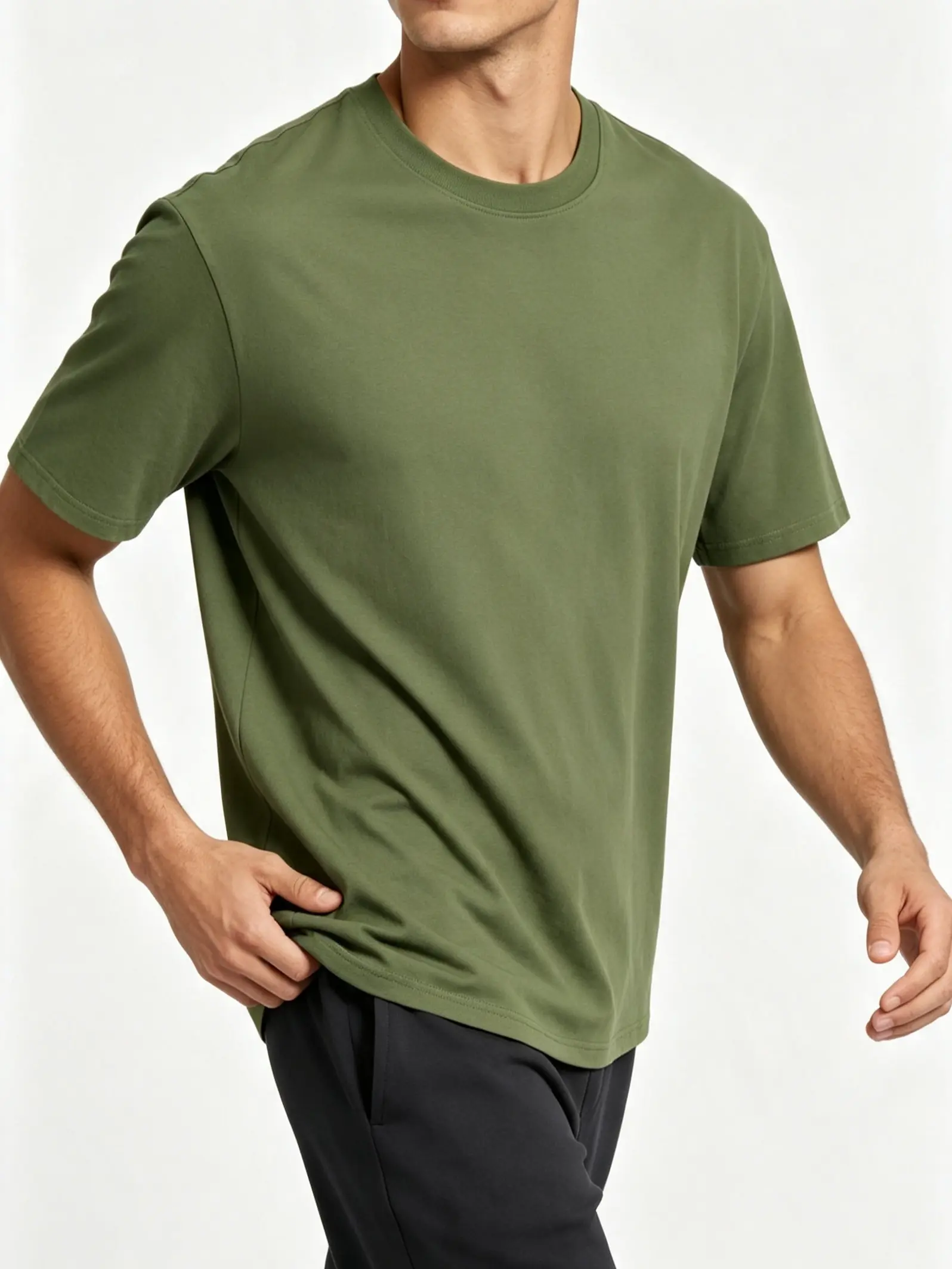 Men's 100% Cotton Plain T-Shirt, 180 GSM Solid Color Crew Neck Short Sleeve, Relaxed Casual Basic Tee, XS-5XL, 6Colors