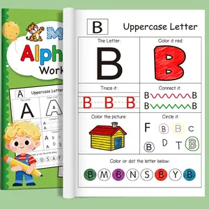 26 Alphabet Letters Tracing Book Lettering for Kids, Lowercase & Uppercase Practice Workbook, Control Penmanship Training for Elementary Students