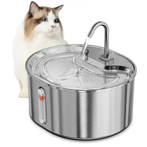 Geoorood 3.2L/108.2oz Cat Water Fountain Dual-Mode 304 Stainless Steel LED Alert 20dB Ultra-Quiet BPA-Free ABS Dishwasher-Safe Pet Life