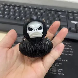 Grim Reaper Duck Statue, 3D Printed Scary Spooky Death Duck Figurine, Unique Home Decoration Accessory Ornaments, Perfect Gift Idea for Halloween Fans