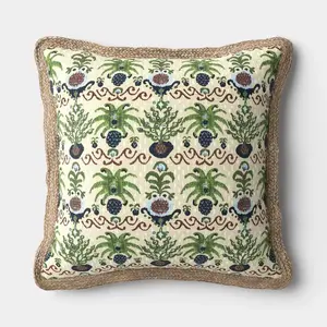 18"x18" Ikat Print Trimmed Pillow Multi - Cool - Threshold