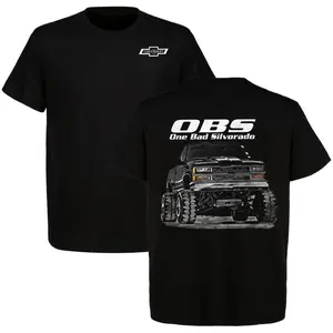 OBS One Bad Silverado Vintage T-Shirt Classic Chevy Car Lover Short Sleeve Cotton Tee Racing Fans Shirt Car Enthusiast Gift