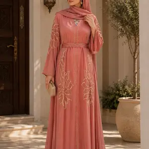 #45 Dubai luxury 1-piece abaya with matching hijab