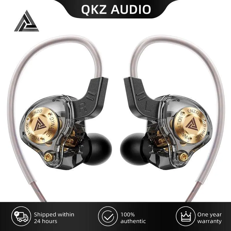 Qkz ENZO 2025 HiFi Wired Earphones - High Performance Earbuds, Gaming Wired Earbuds, Headset with Noise Cancellation, Mic, 8D Stereo Sound, Bass Boost for Sports, Gaming,summerwins