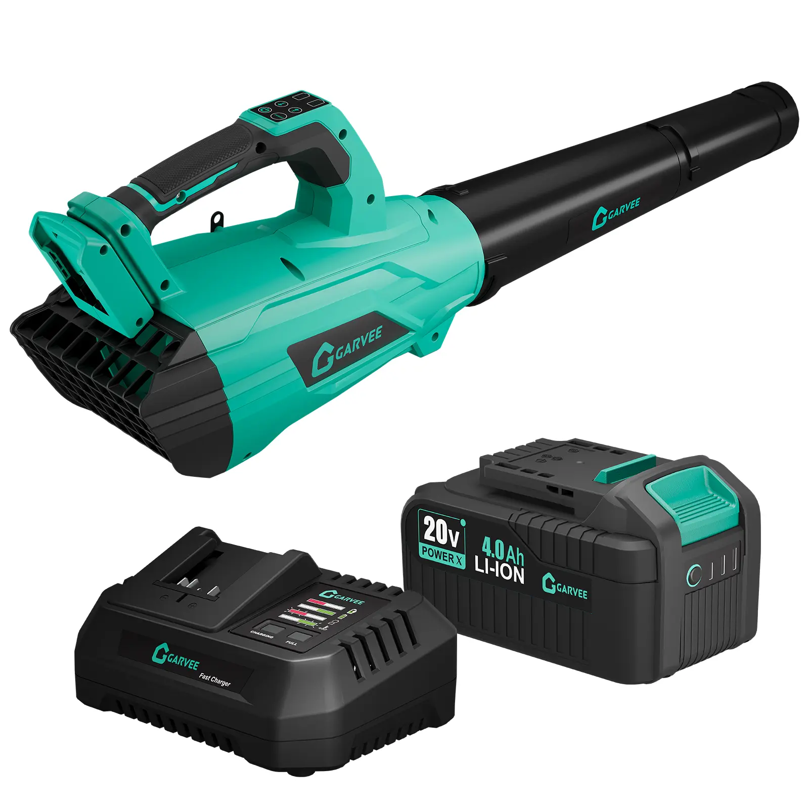 Powerful Wireless Leaf Blower – 20V Brushless Motor, 700CFM/250MPH, Lightweight Electric for Lawn, Patio, Yard, Garage – 4.0Ah Battery & Fast Charger, 2 Speed Modes – Black & Blue