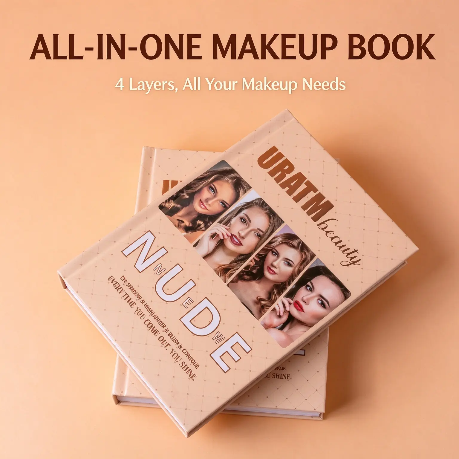 4-Layer All-in-1 Makeup Book Palette - Compact Full Face Cosmetic Kit with Blush, Contour, Highlighter for Daily & Travel Use   eyeshadow palette   eyeshadow
