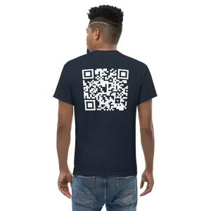 QR Code T-shirt – The Only Real Full-Control, Unlimited Update URL Tee” Menswear Streetwear Cotton Fabric