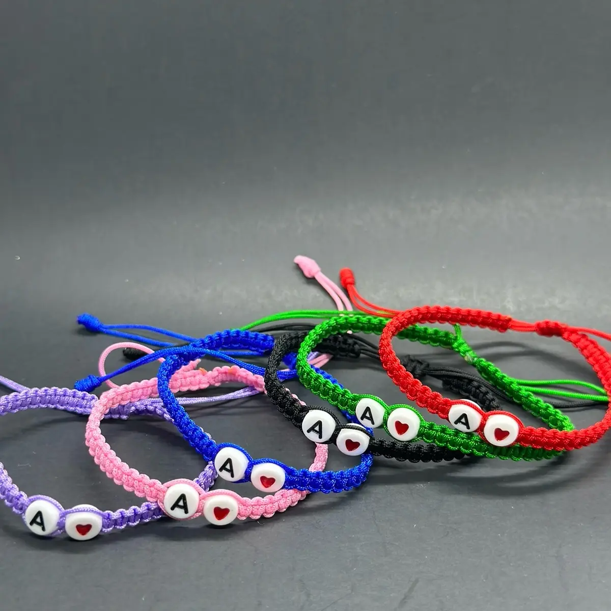 Customized Initial adjustable bracelet (PICK A COLOR AND LETTER)