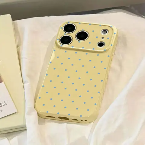 Cute Polka Dot And Heart Themed Phone Case Slim Lightweight And Scratch-Resistant For Everyday Use Minimalist And Cute Design For Apple18 17 16 15 14 13