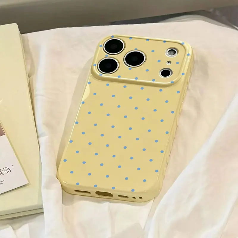 Cute Polka Dot And Heart Themed Phone Case Slim Lightweight And Scratch-Resistant For Everyday Use Minimalist And Cute Design For Apple18 17 16 15 14 13