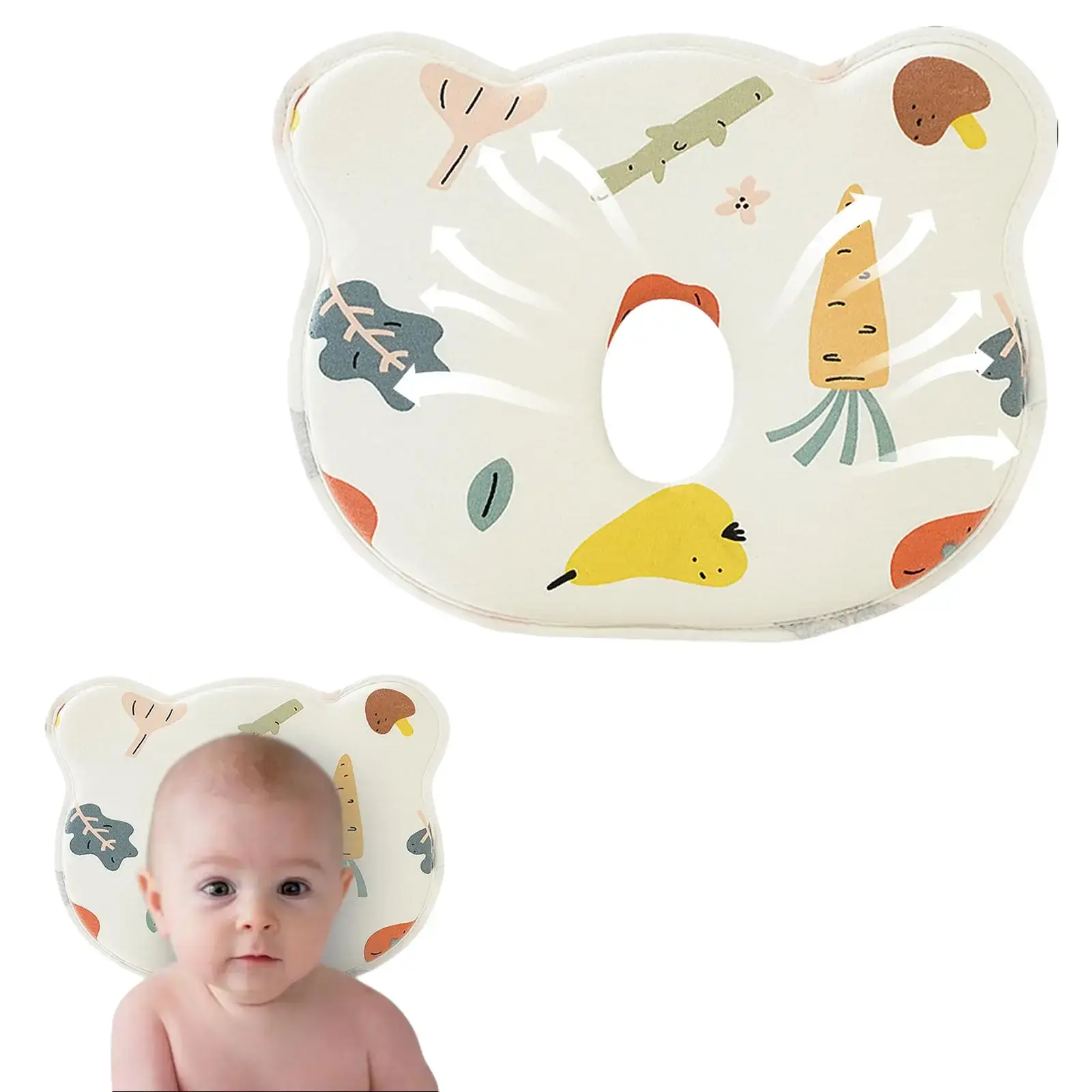 New Upgrade Donut Soft and Cozy Pillow Case Prеvents FΙat hеad and Shapеs hеad Pillow Carrot