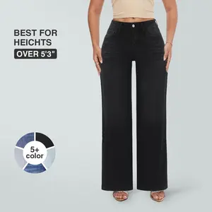 SHAPUMMidWaistBBLJeansforWomenWideLegLooseFitComfortableStretchyDenimPantsBLACKBStretchDenimTightslegbaggyjean