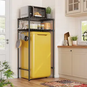 RaybeeFurniture Mini Fridge Cabinet with Storage Shelves, 2-3 Tier Space-Saving Dorm Room Mini Fridge Standa