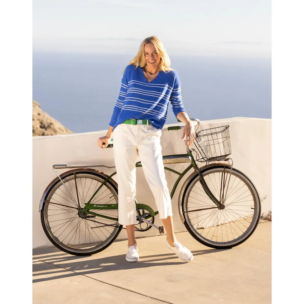 Zella Pullover: Billie Blue Stripe