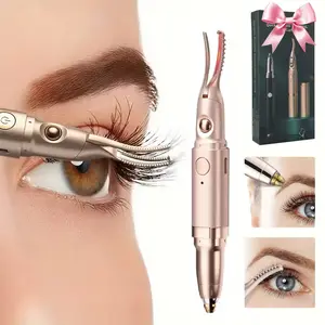 2 in 1 Electric Eyelash Curler, 1 Count USB Rechargeable Eyelash Curler & Eyebrow Trimmer, Natural Curling Professional Beauty Makeup Tools for Women ABS Material Dual Functionality