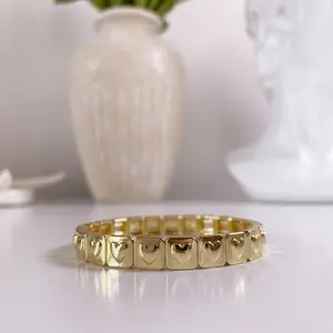 Elastic Love Bracelet - Gold Color with Heart Design by Product Name