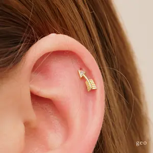16G Arrow Cartilage Stud Earrings Tragus Stud Arrow Conch Earrings Cartilage Helix Stud Flat Back Arrow Internally Threaded Ear Piercings