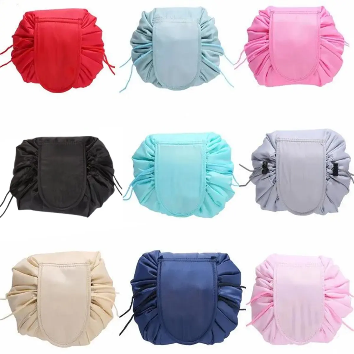 Large Drawstring Cosmetic Travel Bag - Travel Makeup Bags Organizer, Portable Toiletry Pouch, Spacious Storage for Makeup Essentials & Accessories - Ideal Gift, Cosmetic Travel Bags