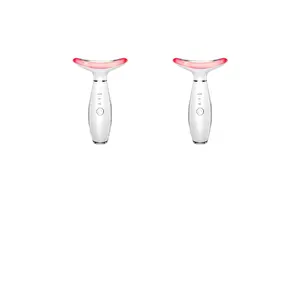 3 Color LED Facial Massager, 2pcs Beauty Neck Instrument, Skin Care Face Massager, Vibration for Skin Care and Double Chin