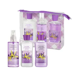 Vital Luxury Lavender Vanilla Scent Bath & Body Care Set – 3oz Shower Gel, 3oz Body Lotion, 3oz Body Mist, 2.5oz Bath Salt | Rich Foam, All-Day Fresh Scent, Moisturizing & Revitalizing | Ideal Gift for Mom, Wife, Sister, or Girlfriend!