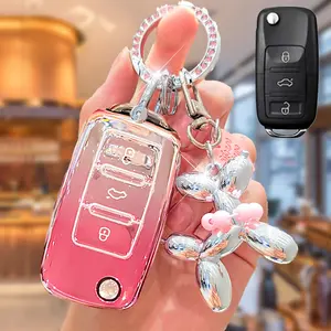 Adorable Dog Keychain Set, Water Drill Decorative Car Keys Accessory, Soft Tpu Material Protection, Ideal Gift for Mercedes-Benz Models