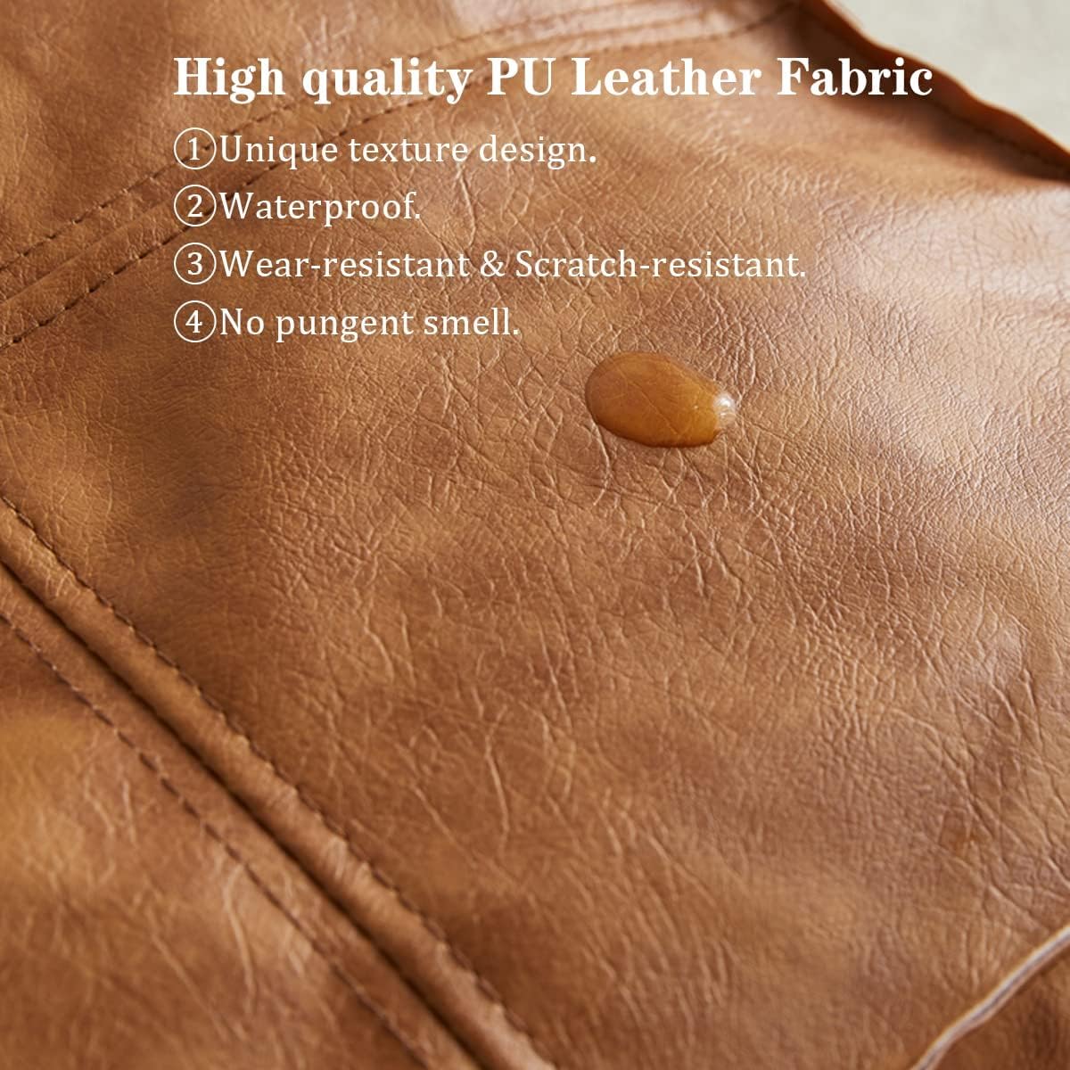 Square Stuffed Pouf Ottoman with Storage, Fluffy Foot Stool Pouf, Soft Floor Foot Rest for Living Room Bedroom, Brown