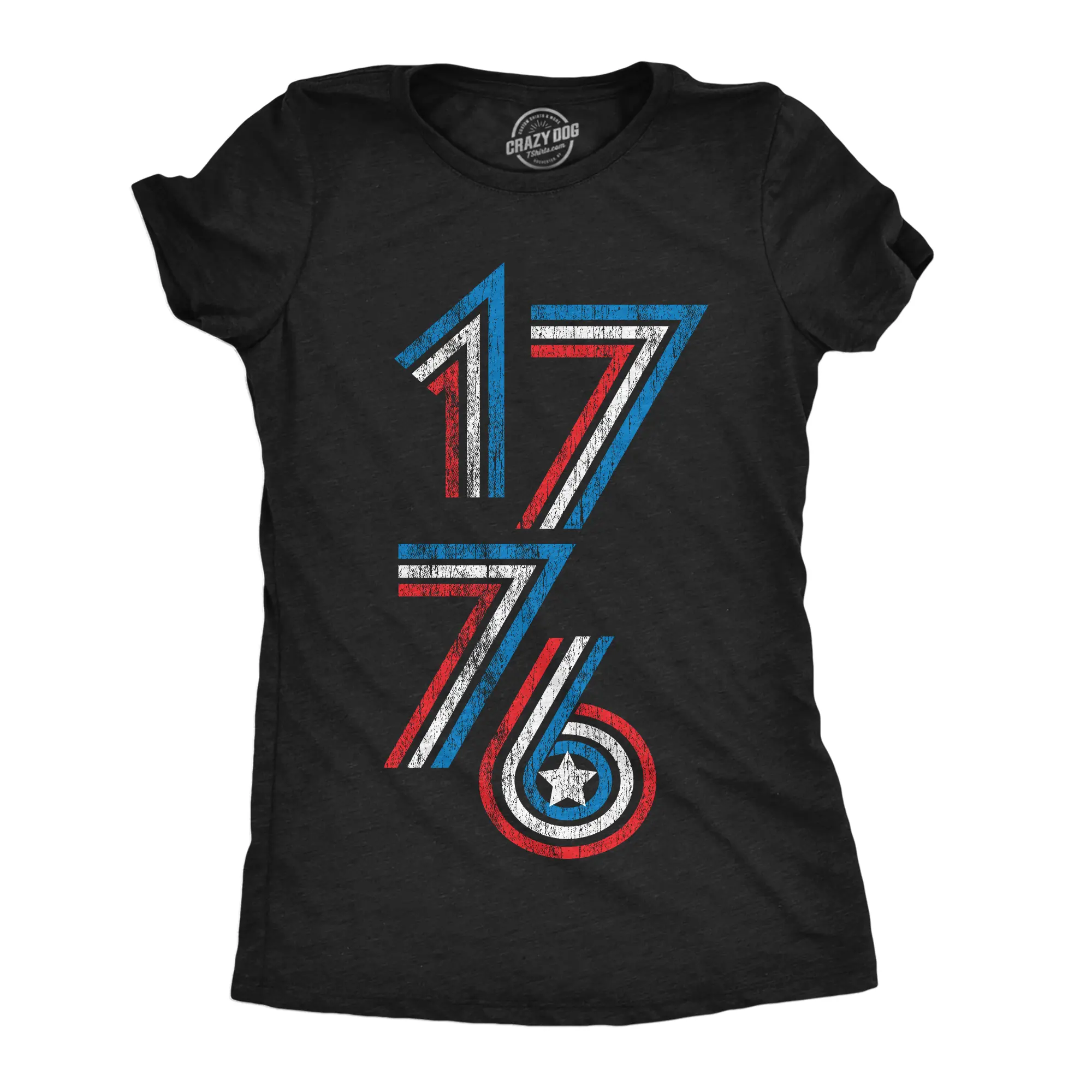 Womens 1776 Stripes Funny T Shirt Awesome Fourth Of July Graphic Tee for Ladies Funny Womens T Shirts Cute Vintage Fashion Casual Ladies T-Shirt Gift Patriotic Tops for Women Women's Novelty Tees Black -