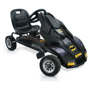 hauck Bat Mobile Pedal Go Kart Superhero Ride On Batman Vehicle for Kids, Black