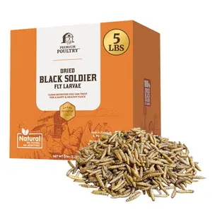 Premium Poultry 5 lb Dried Black Soldier Fly Larvae Chicken Feed Protein Treats