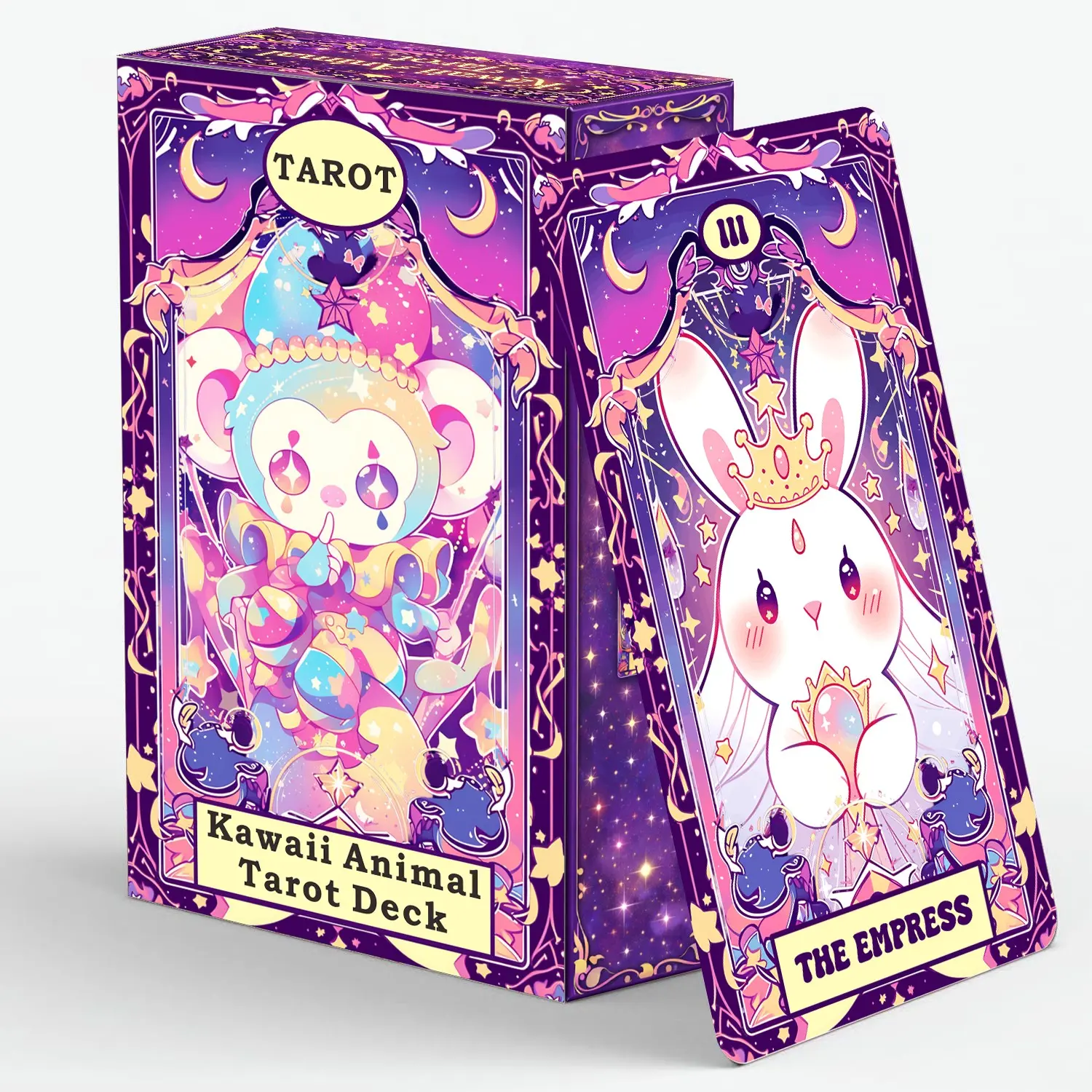 Kawaii Animal Tarot Deck – Tarot Cards for beginners with guidebook, Cute Illustrated Tarot Cards with Whimsical Animal Archetypes, Minor Arcana, Beginner-Friendly Intuitive Reading Deck, Colorful Fantasy Art, Tarot Card Game, Tarot Card Set