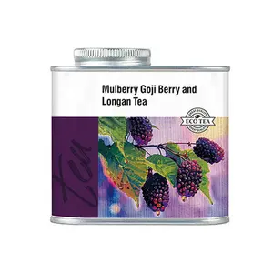 Mulberry & Goji Berry Tea Organic Fruit Herbal Blend Natural Soothing Tea with Longan Flavor Eco Tea Pure Wholesome Caffeine-Free Easy Brew